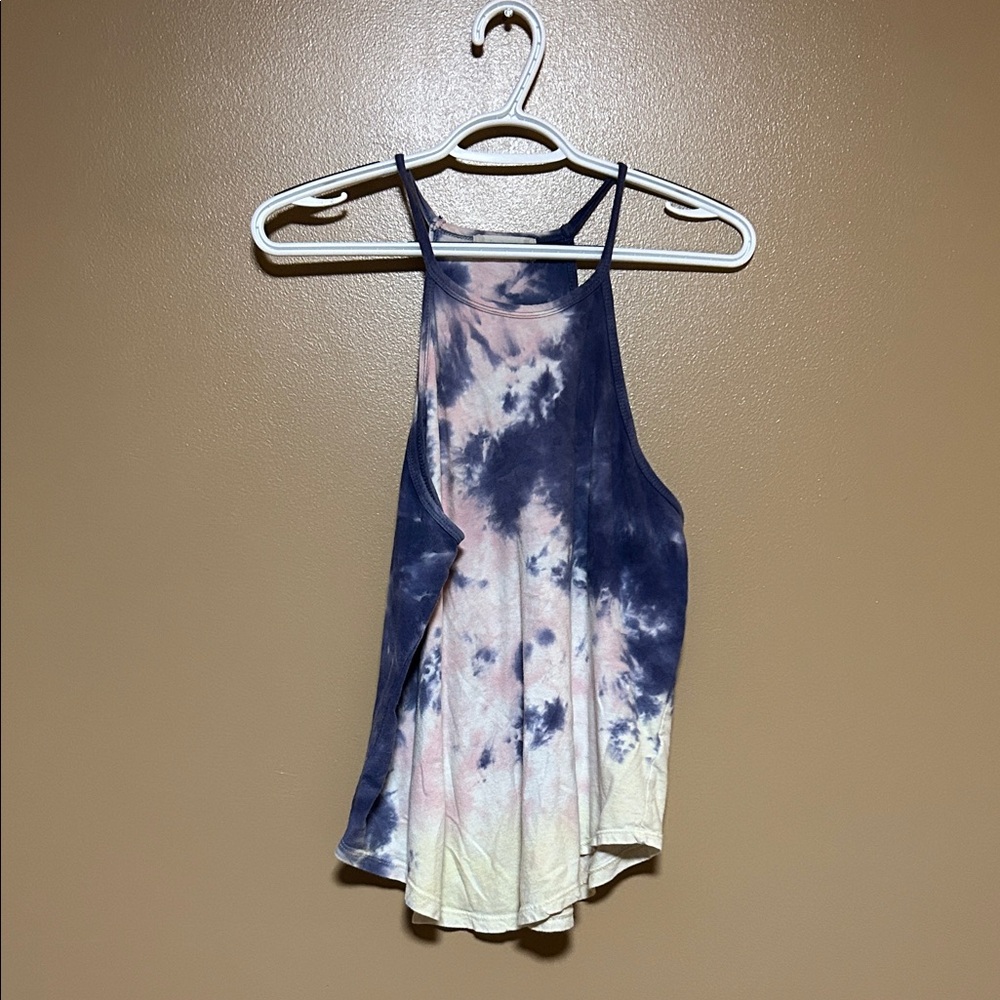Altar'd State Tie-Dye Tank Top - Navy and Pink